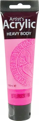 Zdjęcie produktu dla Farba akrylowa artystyczna do malowania HB 100ml Fluorescent Pink - 157 Różowa