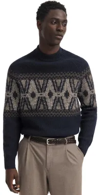 Produktbild von Trui Bugatti turtleneck donkerblauw geprint
