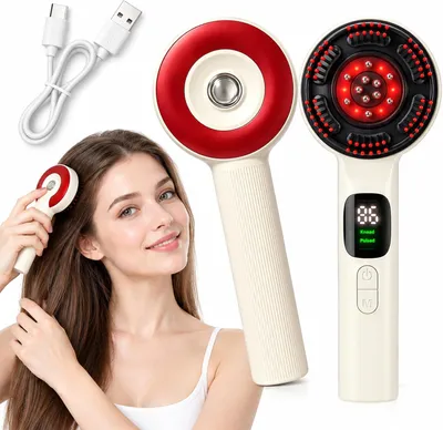 Productafbeelding van Elektrische hoofdmassageapparaat, hoofdhuidmassageborstel met rood licht