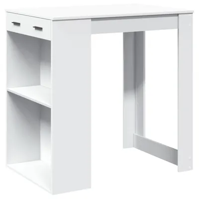 Image de Table de bar blanc 102x70x103,5 cm bois d'ingénierie