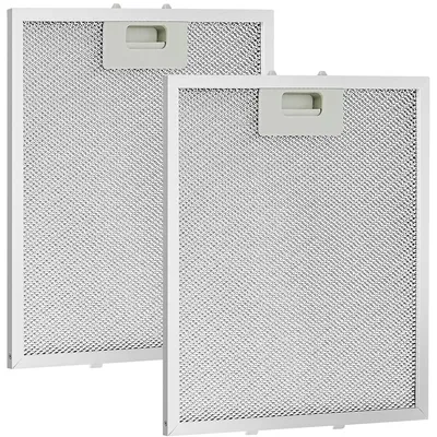 Two aluminum range hood grease filters are shown side-by-side against a white background.