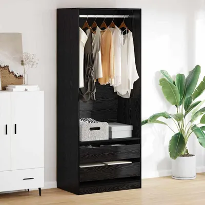 Produktbild von "Schlussverkauf" Kleiderschrank moderne - VIDAXL - Schwarz Eichen-Optik 80x50x200 cm C17592
