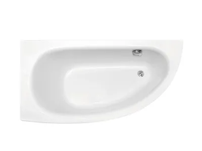Produktbild von Badewanne - Asymetrisch MILENA  150X70 cm LINKS mit  Ablaufgarnitur und Füßen ( ohne Schürze)