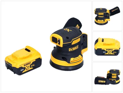Obrázok produktu pre Akumulátorová orbitálna brúska DeWalt DCW 210 N 18 V 125 mm bez kefiek + 1x akumulátor 5,0 Ah - bez nabíjačky