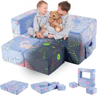 Obrázek produktu pro Světelná lavička 3 v 1, modulární dětská lavička, omyvatelná, design s dinosaury