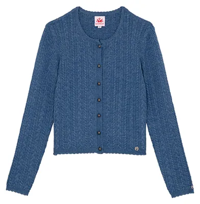 Produktbild von Delo Damen Strickjacke Janker Trachten jacke, Farbe:Hellblau, Größe:40/L
