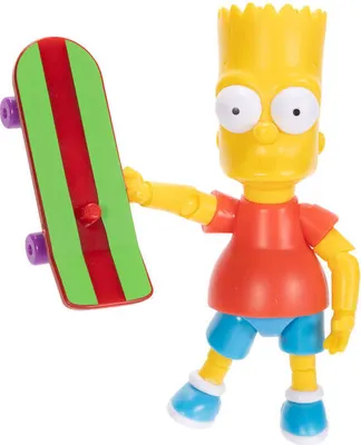 Produktbild von Jakks Pacific Die Simpsons Bart Figur 8 cm teilweise beweglich mit Skateboard