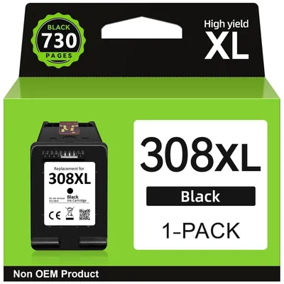 Obrázok produktu pre Kazety s atramentom 308XL, čierna, pre tlačiarne HP
