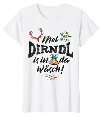 Productafbeelding van Trachthemd Mei Dirndl, wasbaar, alternatief voor een Dirndl, dames T-shirt