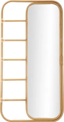 Image de FURNLUX Miroir de sol Panama Marron 78cm / Couleur principale : Marron / Dimensions : 78 x 151 x 4 cm