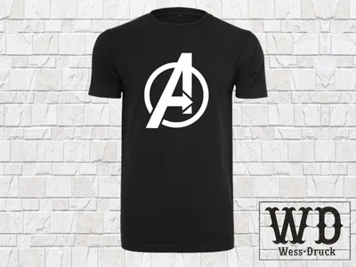 Produktbild von Wessdruck Avengers T-Shirt Schwarz Weiß L