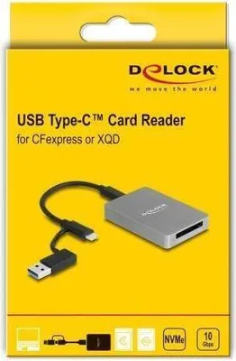 Produktbild von DELOCK USB Type-C Card Reader im Aluminium für CFexpress