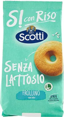 Produktbild von 6x Riso Scotti Frollino con riso senza lattosio Shortbread Kekse mit Reis laktosefrei 350g biscuits cookies 100% italienische Kekse