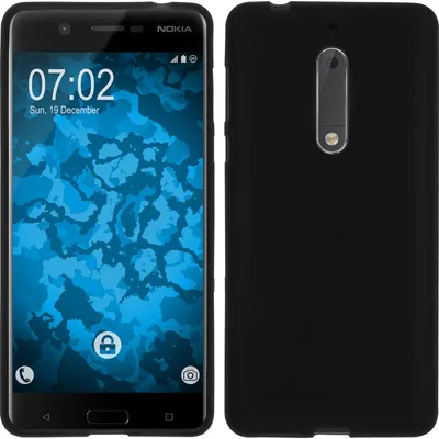 Produktbild von PhoneNatic Case für Nokia 5 Hülle Silikon schwarz matt Cover Nokia 5 Tasche + 2 Schutzfolien