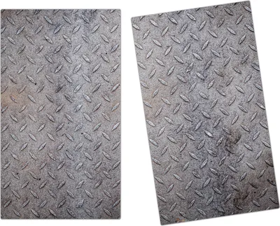 Produktbild von Spritzschutz Herdabdeckplatte Schneidebrett aus Glas Schmutziges Metall 2-Teilig (60x52cm)