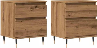 Immagine prodotto di vidaXL Comodini 2 pz. Rovere artigianale 40x35x50 cm materiale a base di legno