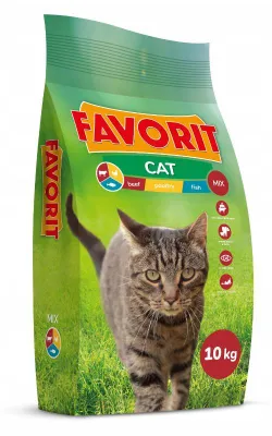 Zdjęcie produktu dla Favorit sucha karma dla kota z wołowiną, drobiem i rybą  10 kg