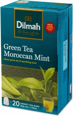 Produktbild von Dilmah | Reiner grüner Tee und marokkanische Minze | Ceylon-Grüntee und Pfefferminzblätter 20x1,5g