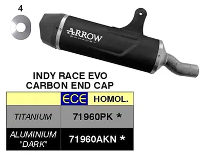Produktbild von ARROW Slip-On Auspuff genehmigt Indy Race EVO schwarze Alu-Carbonkappe Benelli TRK 702/X