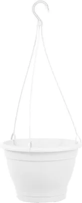 Obrázek produktu pro Plastový závěsný květináč, bílý, Ø 25 cm