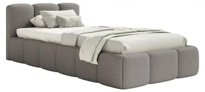 Produktbild von Selsey Cloudy Low – Polsterbett 90x200 cm, Bouclé Grau