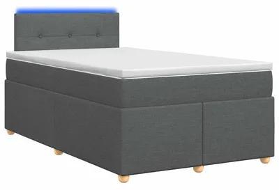 Productafbeelding van vidaXL Boxspringbed met matras, donkergrijs, 120 x 190 cm, gestoffeerd