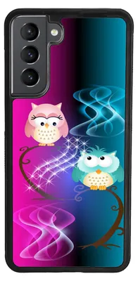 Produktbild von TPU Silikon Hülle für Samsung Galaxy A17 5G Handy Cover Case Schutzhülle Handyhülle Bumper MOTIV 295 Eulen Ast Pink Blau