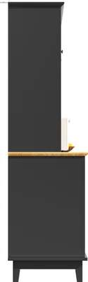 Image de Sweiko Armoire haute de haute qualité avec éclairage LED etpar App (120×40×180cm ), Armoire de salon moderne avec 4 portes & 3 tiroirs, Vitrine de cuisine avec fonction d'éclairage musical & protection anti-basculement