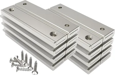 Immagine prodotto di Magneti rettangolari - forte forza di tenuta - 16 pezzi - acciaio - 60 x 13,5 x 5 mm