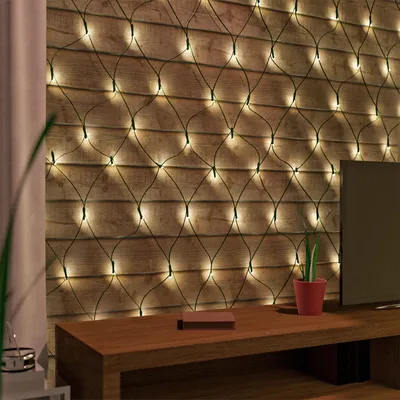 Image de 100 Réseau d'éclairage LED blanc chaud Intérieur & extérieur 230V Transformateur Minuterie