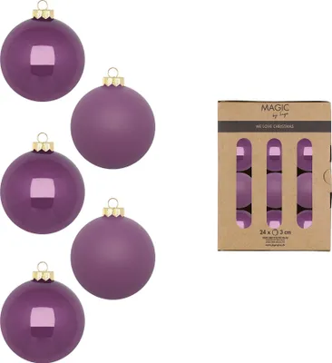 Weihnachtskugeln Glas 3cm 24 Stück - Wild Mauve