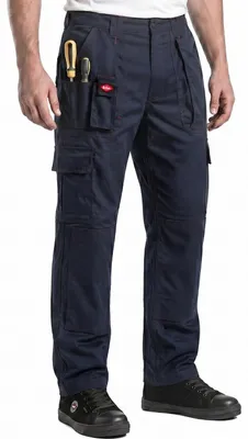 Produktbild von Lee Cooper LCPNT206 Arbeitskleidung Herren Multi Pocket Pflegeleicht Strapazierfähige Kniepolstertaschen Sicherheit Arbeit Cargohose, Marine, 34W/29L – Größe 34W / 29L