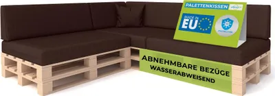 Produktbild von Pillows24 - Poduszki na palety ze zdejmowaną poszewką - ZESTAW 8 | Poduszki na sofę z europalet 120x80 - Wodoodporne - Outdoor/Indoor | Brązowe