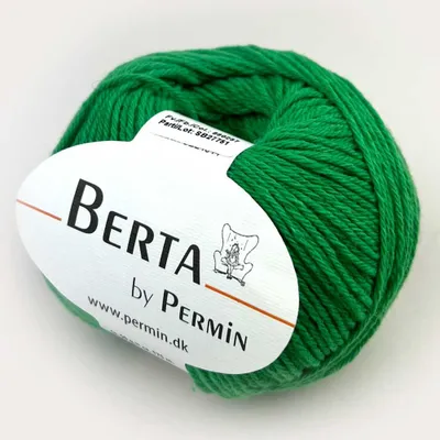 Obrázek produktu pro Berta by Permin - Oeko-Tex vlněná bavlněná pletací příze (57 sportsgreen)