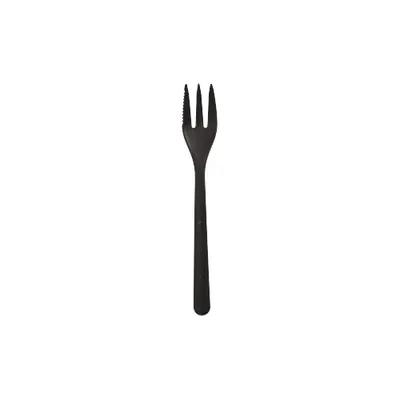 Produktbild von Circulware - Fork | Snackgabel | Wiederverwendbar | pp | 130 mm | Schwarz | Tasche mit 50 Teilen