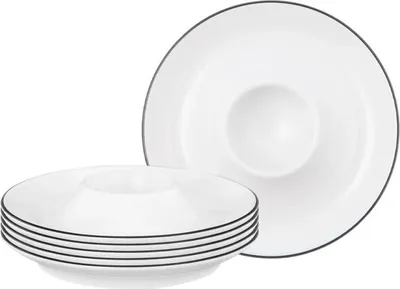 Produktbild von Seltmann Weiden Lido Black Line Eierbecher mit Ablage 12,5 cm 6er Set