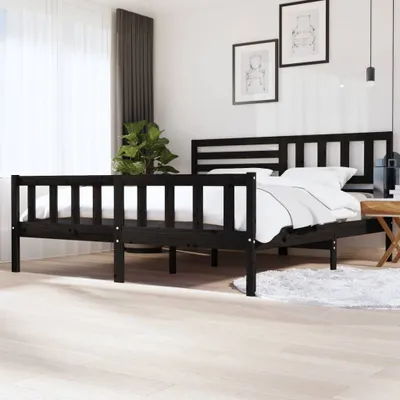 Obrázek produktu pro The Living Store Postel z masivu černá 200x200 cm