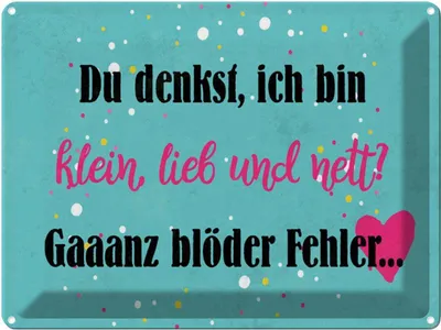 Produktbild von vianmo Blechschild 30x40 cm du denkst ich bin klein lieb Spruch Zitat