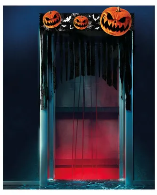 Produktbild von Halloween Türvorhang mit Kürbissen & Fledermäusen