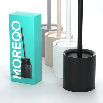 Produktbild von Moderne Toilettenbürste mit Halterung in Schwarz
