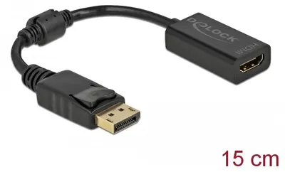 Produktbild von Delock Adapter DisplayPort 1.1 Stecker zu HDMI Buchse Passiv schwarz