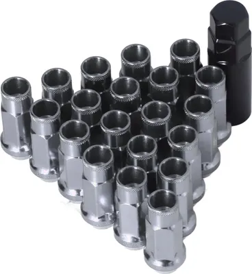 Immagine prodotto di 20 pezzi M12x1,25 dadi ruota in metallo accessori auto universali di ricambio per Mitsubishi argento