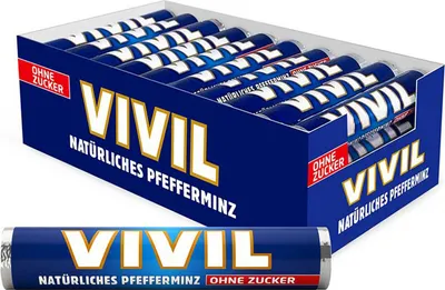 Produktbild von VIVIL Natürliches Pfefferminz Pastillen ohne Zucker | 30 Rollen