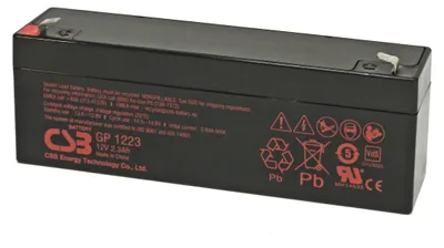 Zdjęcie produktu dla CSB-GP1223 Akumulator AGM 12 V, 2,3 Ah z przyłączem 4,8 mm VDS G123025, wymiary 178 x 35 x 60 mm
