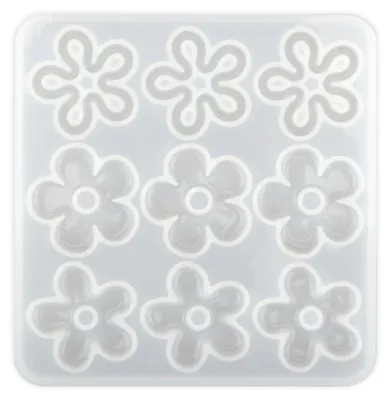 Silikonform Blumen-Anhänger, Epoxidharz, 3 Designs, Basteln