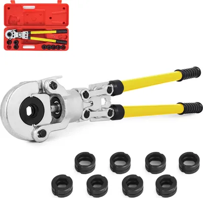 Immagine prodotto di SucceBuy Idraulico Strumento di crimpatura 12-28mm Tubo di rame Crimper Press Pinze TH 16-32mm Ganasce 360° Testa