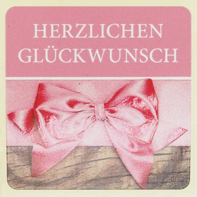 Produktbild von Geschenkaufkleber mit Schleifenmotiv und Herzlichen Glückwunsch Schriftzug, 500 Stück