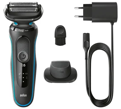 Zdjęcie produktu dla Braun | Golarka | 51-M1200S | Czas Pracy (Maks.) 50 Min | Na Mokro I Sucho | Czarny/Miętowy