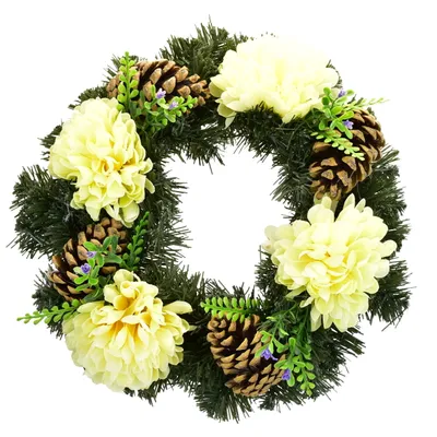 Image de Couronne d'automne avec chrysanthèmes jaunes Ø30 cm