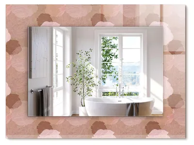 Produktbild von Pfingstrose Blumen – Rechteckiger Spiegel mit Druck 80x60 cm – Modern - Dekorativ für die Wand